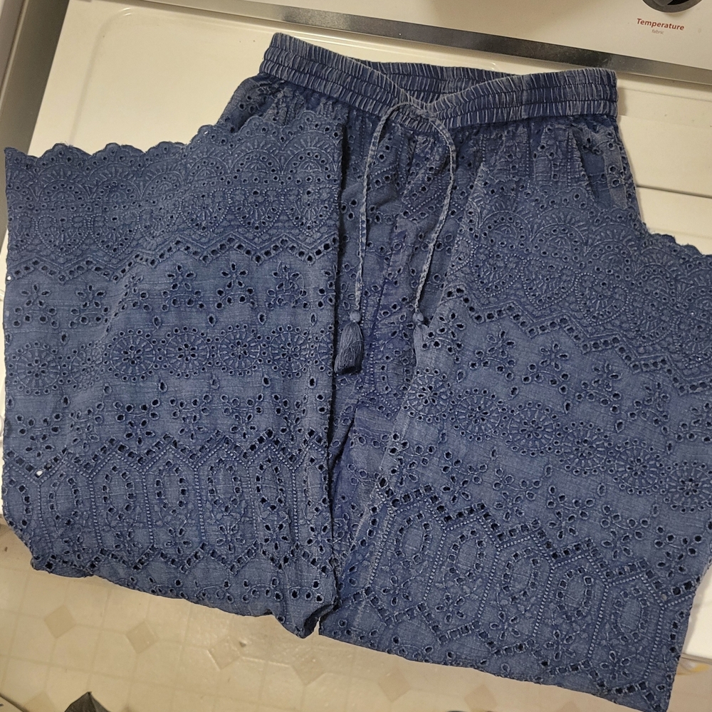 Women's Blue Wide Leg Pants